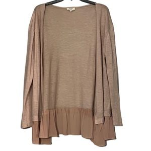 UMGEE dusty pink ruffled lightweight cardigan size small, will also fit medium